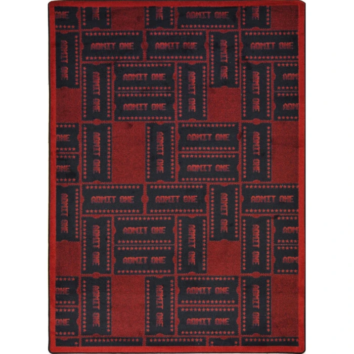 Joy Carpets Any Day Matinee Burgundy Admit One 3ft.10in. x 5ft.4in. Rect. Rug