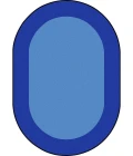 Joy Carpets Kid Essentials Blue All Around 5ft.4in. x 7ft.8in. Oval Rug