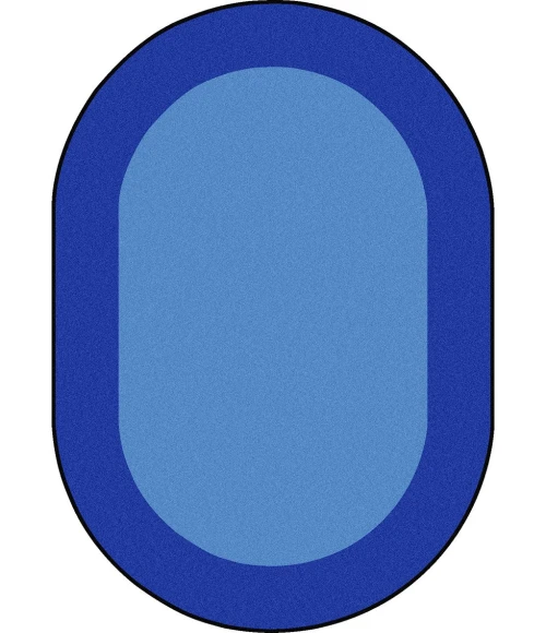 Joy Carpets Kid Essentials Blue All Around 5ft.4in. x 7ft.8in. Oval Rug