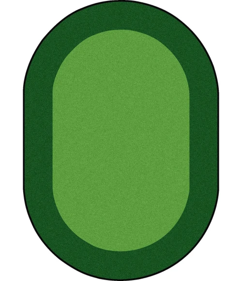 Joy Carpets Kid Essentials Green All Around 10ft.9in. x 13ft.2in. Oval Rug