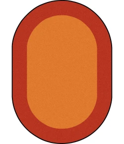 Joy Carpets Kid Essentials Orange All Around 10ft.9in. x 13ft.2in. Oval Rug