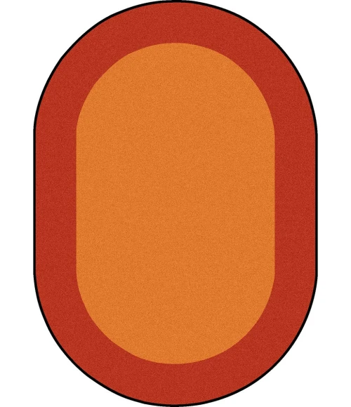 Joy Carpets Kid Essentials Orange All Around 10ft.9in. x 13ft.2in. Oval Rug