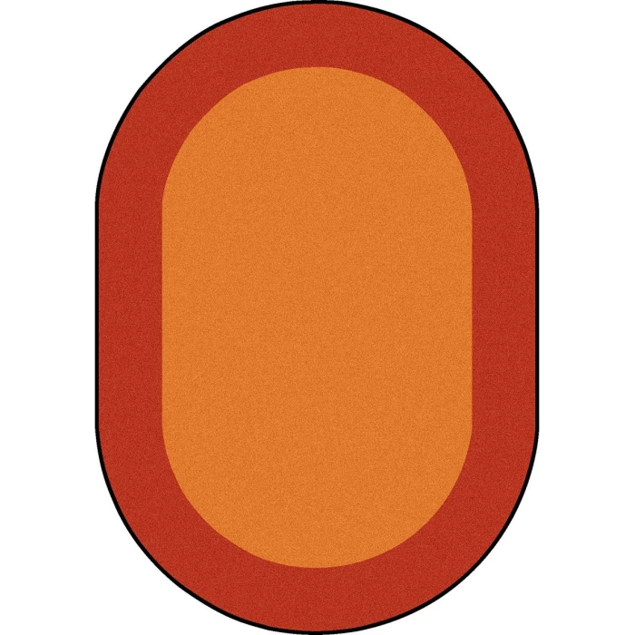 Joy Carpets Kid Essentials Orange All Around 10ft.9in. x 13ft.2in. Oval Rug