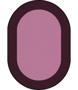 Joy Carpets Kid Essentials Purple All Around 5ft.4in. x 7ft.8in. Oval Rug