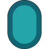 Joy Carpets Kid Essentials Teal All Around 5ft.4in. x 7ft.8in. Oval Rug