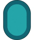 Joy Carpets Kid Essentials Teal All Around 10ft.9in. x 13ft.2in. Oval Rug