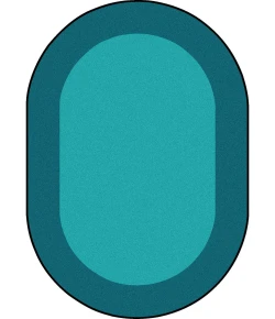Joy Carpets Kid Essentials Teal All Around 10ft.9in. x 13ft.2in. Oval Rug