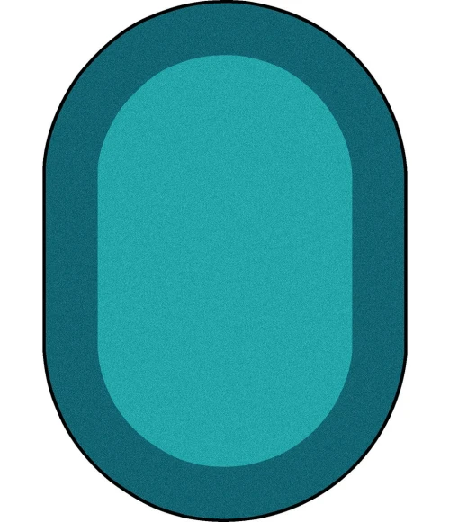 Joy Carpets Kid Essentials Teal All Around 10ft.9in. x 13ft.2in. Oval Rug