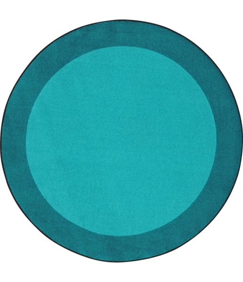 Joy Carpets Kid Essentials Teal All Around 5ft.4in. Round Rug