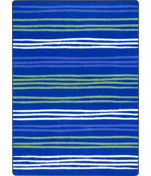 Joy Carpets Kid Essentials Seaglass All Lined Up 5ft.4in. x 7ft.8in. Rect. Rug