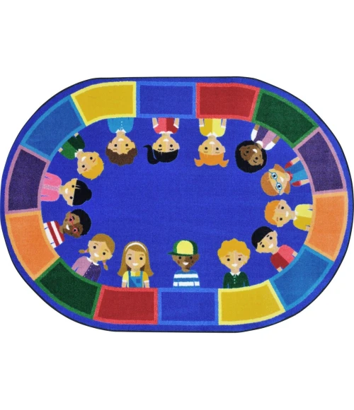 Joy Carpets Kid Essentials Multi All of Us Together 10ft.9in. x 13ft.2in. Oval Rug