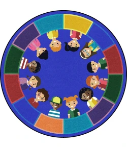Joy Carpets Kid Essentials Multi All of Us Together 5ft.4in. Round Rug