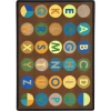 Joy Carpets Kid Essentials Earthtone Alpha-Dots 10ft.9in. x 13ft.2in. Rect. Rug