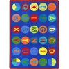 Joy Carpets Kid Essentials Multi Alpha-Dots 5ft.4in. x 7ft.8in. Rect. Rug