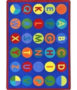 Joy Carpets Kid Essentials Multi Alpha-Dots 5ft.4in. x 7ft.8in. Rect. Rug