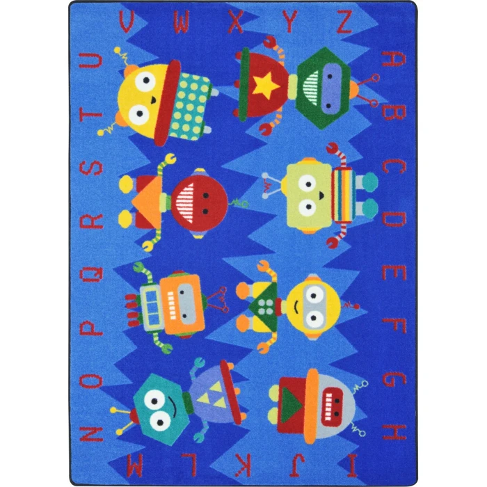 Joy Carpets Kid Essentials Multi Alphabet Bots 7ft.8in. x 10ft.9in. Rect. Rug
