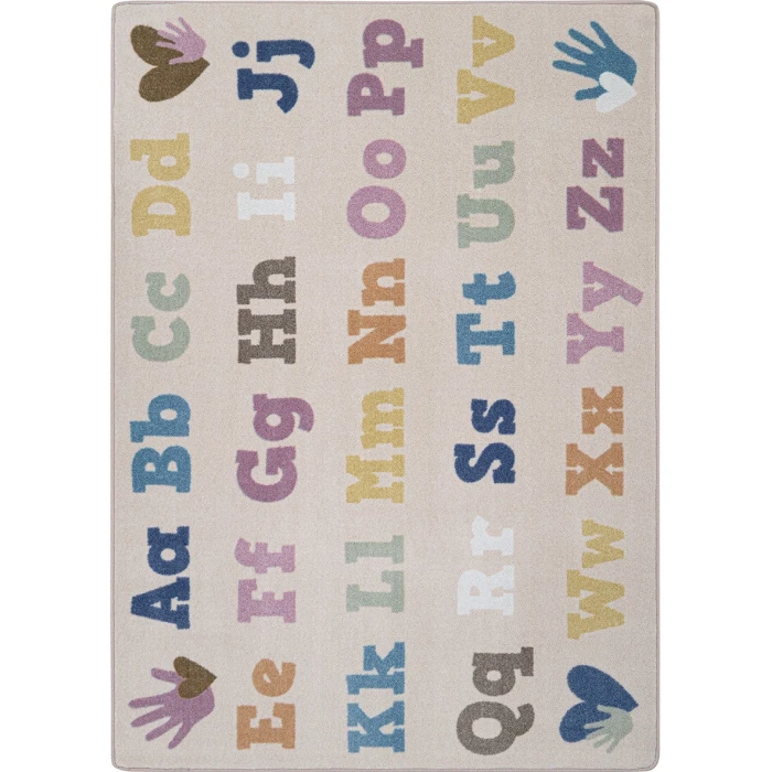 Joy Carpets Kid Essentials Multi Alphabet for Everyone 5ft. 4in. x 7ft. 8in. Rect. Rug