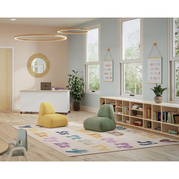 Joy Carpets Kid Essentials Multi Alphabet for Everyone 5ft. 4in. x 7ft. 8in. Rect. Rug