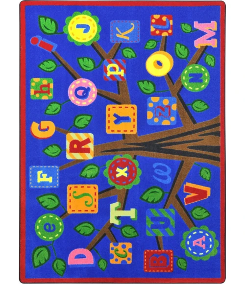 Joy Carpets Kid Essentials Bold Alphabet Leaves 5ft.4in. x 7ft.8in. Rect. Rug