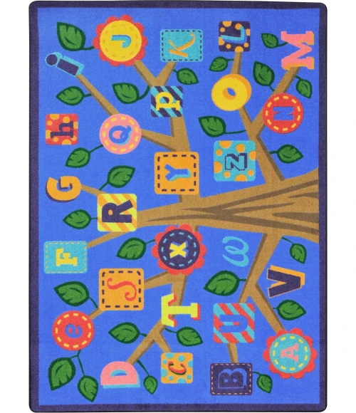 Joy Carpets Kid Essentials Soft Alphabet Leaves 5ft.4in. x 7ft.8in. Rect. Rug
