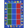 Joy Carpets Kid Essentials Blue Alphabet Phonics 5ft.4in. x 7ft.8in. Rect. Rug