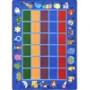 Joy Carpets Kid Essentials Blue Alphabet Phonics 7ft.8in. x 10ft.9in. Rect. Rug
