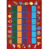 Joy Carpets Kid Essentials Red Alphabet Phonics 7ft.8in. x 10ft.9in. Rect. Rug