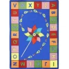 Joy Carpets Kid Essentials Multi Alphabet Pinwheel 10ft.9in. x 13ft.2in. Oval Rug