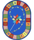 Joy Carpets Kid Essentials Multi Alphabet Pinwheel 7ft.7in. Round Rug