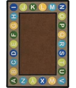 Joy Carpets Kid Essentials Earthtone Alphabet Spots 10ft.9in. x 13ft.2in. Rect. Rug