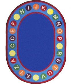 Joy Carpets Kid Essentials Multi Alphabet Spots 7ft.8in. x 10ft.9in. Oval Rug