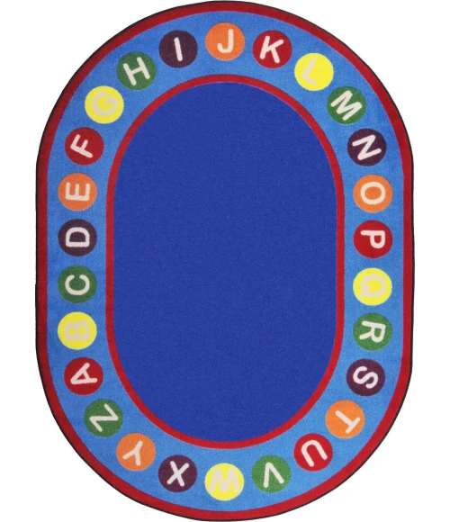 Joy Carpets Kid Essentials Multi Alphabet Spots 7ft.8in. x 10ft.9in. Oval Rug