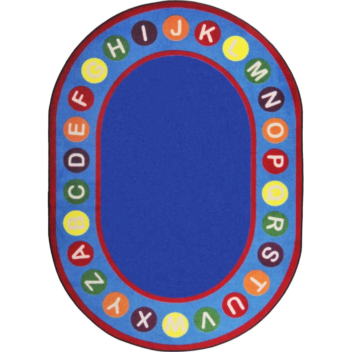 Joy Carpets Kid Essentials Multi Alphabet Spots 10ft.9in. x 13ft.2in. Oval Rug