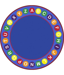 Joy Carpets Kid Essentials Multi Alphabet Spots 13ft.2in. Round Rug