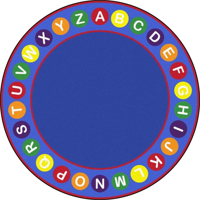 Joy Carpets Kid Essentials Multi Alphabet Spots 13ft.2in. Round Rug