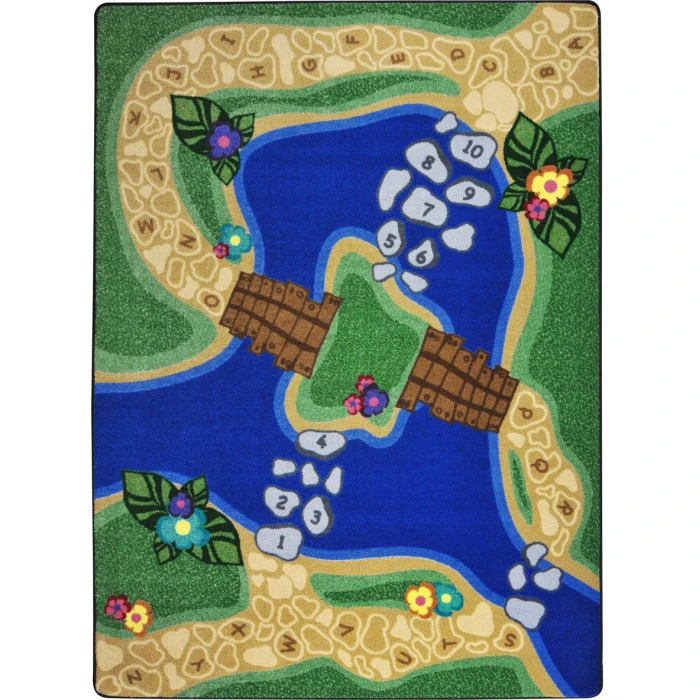 Joy Carpets Kid Essentials Multi Alphabet Trail 5ft.4in. x 7ft.8in. Rect. Rug