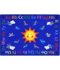 Joy Carpets Kid Essentials Multi Alphabet Tweet 7ft.8in. x 10ft.9in. Oval Rug