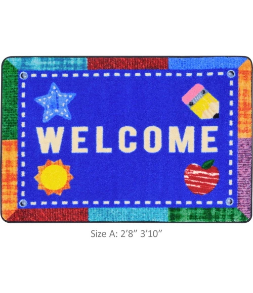Joy Carpets Kid Essentials Multi Alphabet Upcycle 2ft.8in. x 3ft.10in. Rect. Rug