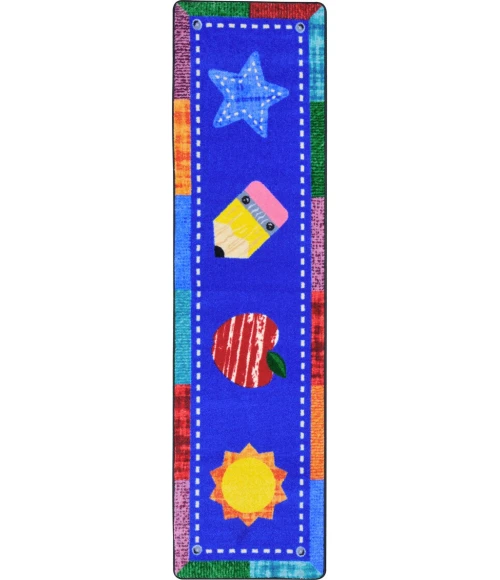 Joy Carpets Kid Essentials Multi Alphabet Upcycle 2ft.1in. x 7ft.8in. Rect. Rug