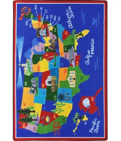 Joy Carpets Kid Essentials Multi America the Beautiful 7ft.8in. x 10ft.9in. Rect. Rug
