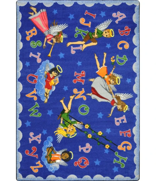 Joy Carpets Kid Essentials Multi Angel Alphabet 5ft.4in. x 7ft.8in. Rect. Rug