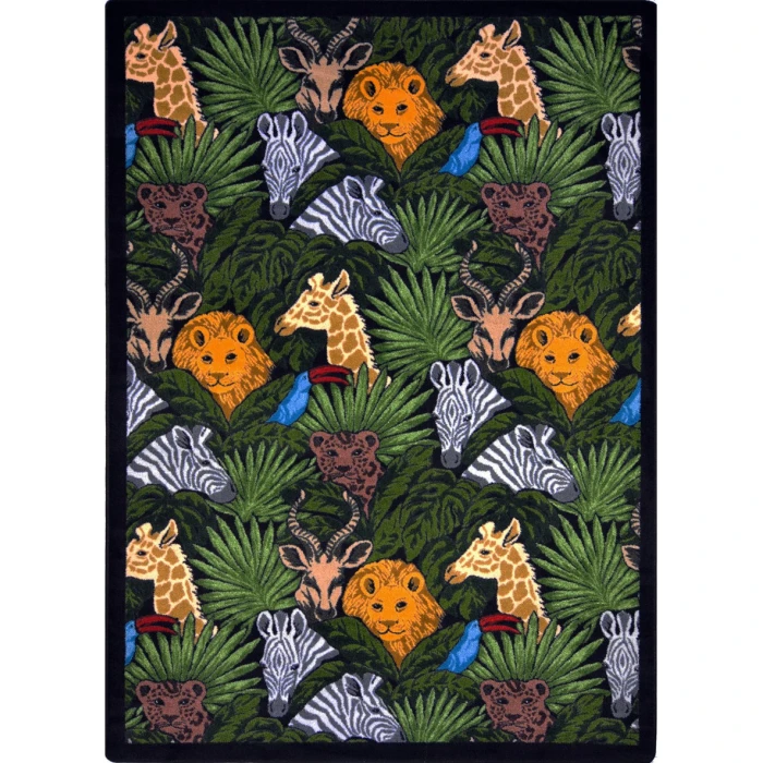 Joy Carpets Playful Patterns Multi Animal Hide & Seek 5ft.4in. x 7ft.8in. Rect. Rug