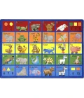 Joy Carpets Kid Essentials Multi Animal Phonics 7ft.7in. Round Rug