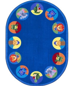Joy Carpets Kid Essentials Multi Animal Readers 7ft.8in. x 10ft.9in. Oval Rug