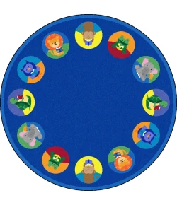 Joy Carpets Kid Essentials Multi Animal Readers 7ft.7in. Round Rug