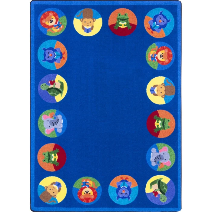 Joy Carpets Kid Essentials Multi Animal Readers 5ft.4in. x 7ft.8in. Rect. Rug