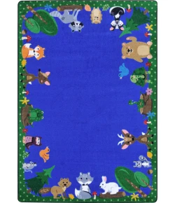 Joy Carpets Kid Essentials Multi Animals Among Us 7ft.8in. x 10ft.9in. Oval Rug