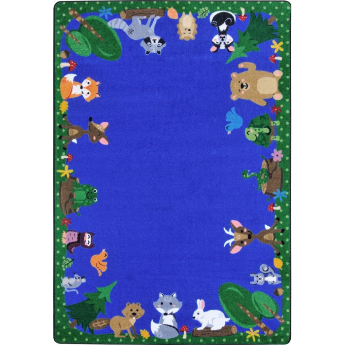 Joy Carpets Kid Essentials Multi Animals Among Us 5ft.4in. x 7ft.8in. Oval Rug