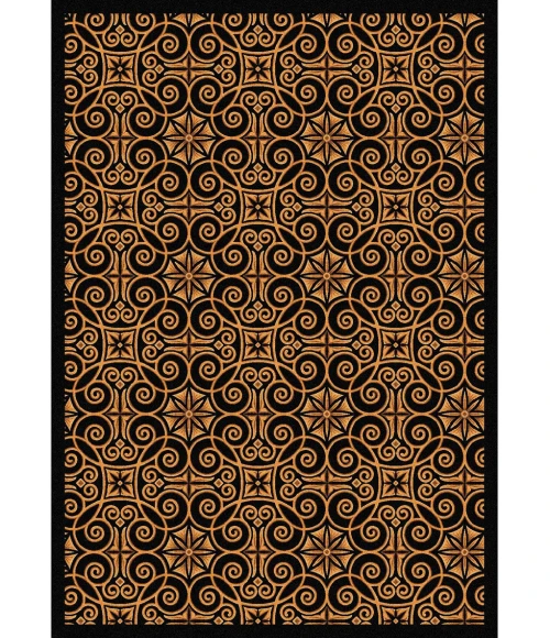 Joy Carpets Any Day Matinee Black Antique Scroll 3ft.10in. x 5ft.4in. Rect. Rug