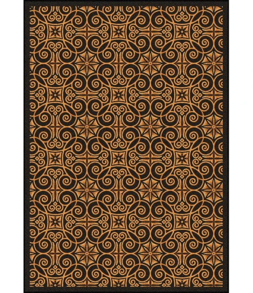 Joy Carpets Any Day Matinee Brown Antique Scroll 3ft.10in. x 5ft.4in. Rect. Rug